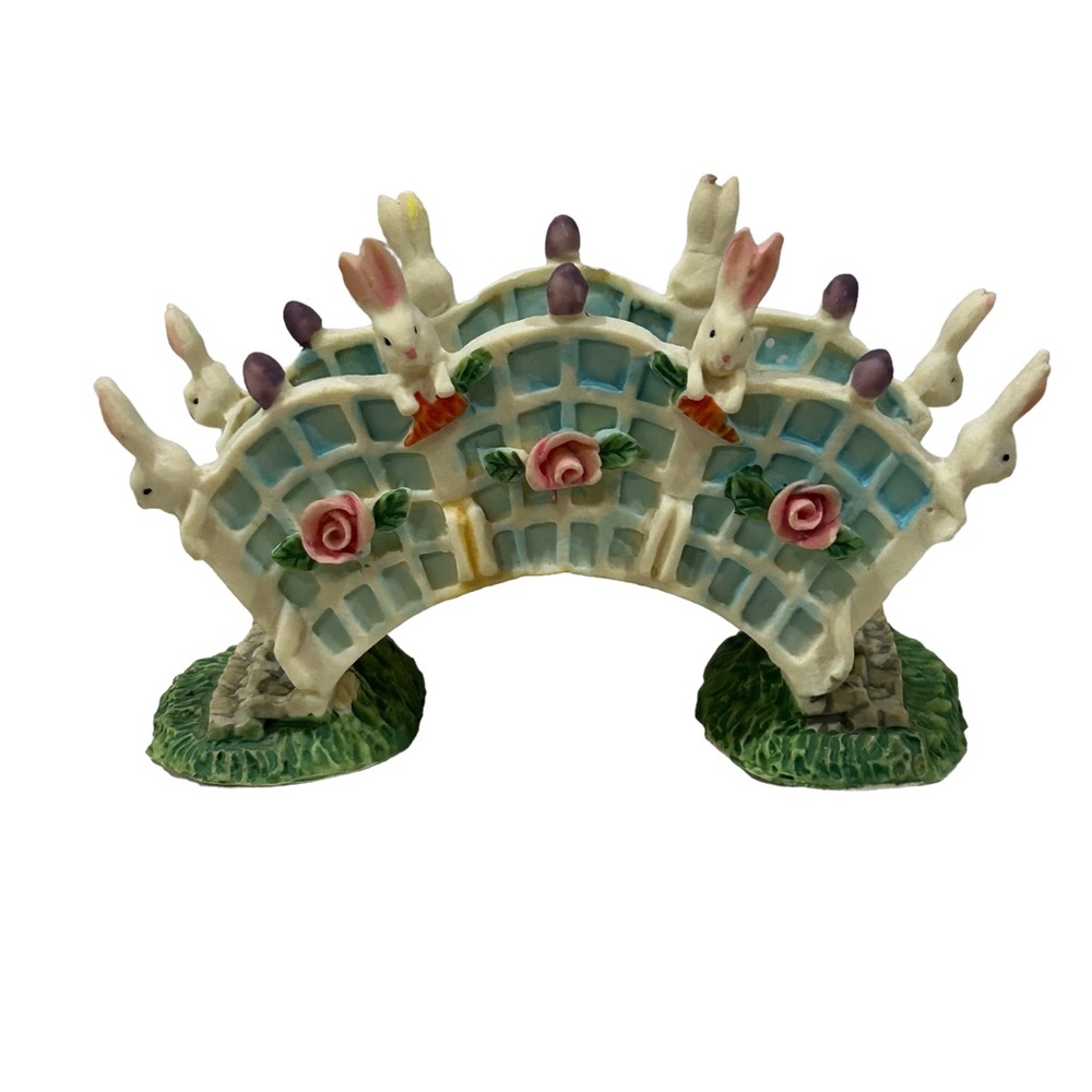 Vintage Bunny Rabbit Bridge Miniature
